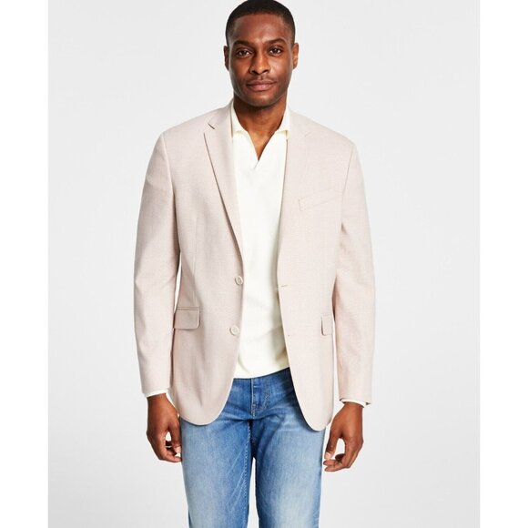 Kenneth Cole Reaction Men's Slim-Fit Solid Sport Coats Pink Size 46L MSRP $295 - Picture 1 of 1